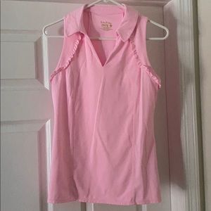 Lilly Pulitzer luxletic pink golf polo